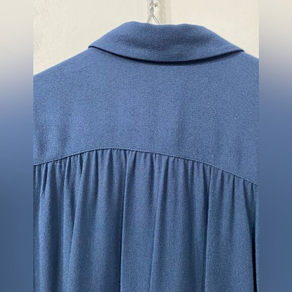 Club Monaco Short Sleeve Front Fully Buttoned Collar Blouse Top Ruffles M - Picture 9 of 10